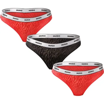 Kalhotky 3PACK dámská tanga HUGO vícebarevná (50527213 962) XL Možnost vrácení zboží ZDARMA do 120 dnů!