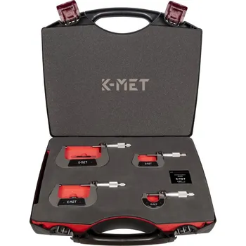 Sada analogových mikrometrů KINEX/K-MET 0-100mm v kufru (7002, 7004, 7006, 7008) (SK777-42-100)