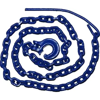 Úvazek Řetězový úvazek modrý G100 8 mm/ 3 m, s provlékací jehlou (IT-301234) (Lesnický modrý úvazek z hranatého vysokopevnostního řetězu třídy G100 o průměru 8 mm dlouhý 3 m s C-hákem, s provlékací jehlou. Řetězový úvazek s maximální tažnou silou 6.000 kg se)