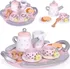 nádobí do dětské kuchyňky ECOTOYS Dřevěná čajová souprava W10D824 15 ks