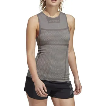 Dámské tričko dámské kompresní tílko ADIDAS - GREFIV/WHITE - L (Adidas Drynamo Slvlss Ladies)