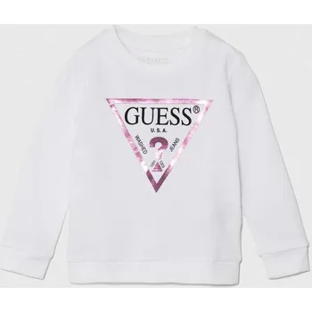 Chlapecká mikina Dětská bavlněná mikina Guess K74Q12.KAUG0.9BYH bílá 00X, vel. 122-125
