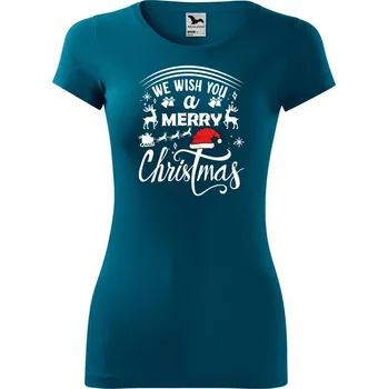 Dámské oblečení DOBRÝ TRIKO Dámské tričko We wish you Velikost: XS, Barva: Petrolejová