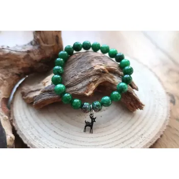 Šperk Minerální náramek zelená 16-17 cm