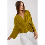 ItModa Olivová halenka s výstřihem do V Velikost: UNI