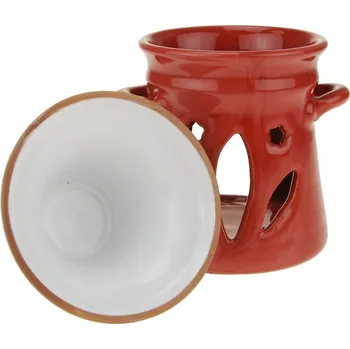 Aroma lampa Aromalampa rovná červená 11 cm (Keramická aromalampa prořezávaná )