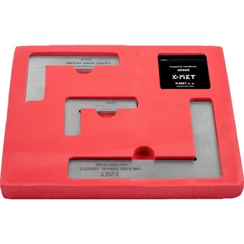 Úhloměr Sada plochých DIN úhelníků KINEX/K-MET - tř.př.1 (4033-12-007, 4033-12-010, 4033-12-015), DIN 875 (S444-13-151)