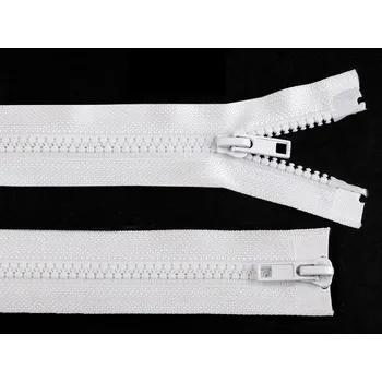 Zip Zip kostěný No 5 dělitelný 2 jezdce / dvoucestný 90 cm bundový, malé, 101 bílá