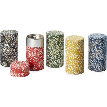 Japonská dóza na 80g čaje s vnitřním víčkem J06 Barva: Červená