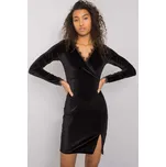 RUE PARIS Černé šaty s rozparkem Velikost: L