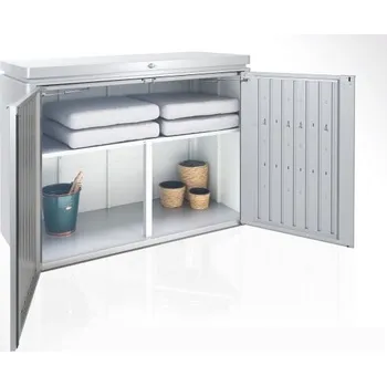Zahradní úložný box Dvojitá podlážka ke skříni HighBoard 200, stříbrná metalíza BH75025