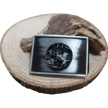 Přezka ke koženému opasku - Srnec v kruhu světlý (Přezka na opasek)