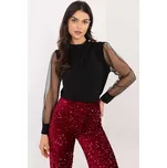 ItModa Halenka se síťovanými rukávy černá Velikost: UNI