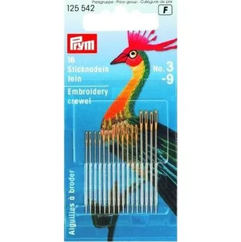 Textilie Jehly pro ruční vyšívání (16ks) - ostré - PRYM (vel.3-9)