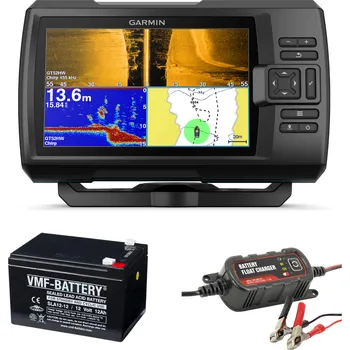 Echolot Sonar Garmin Striker Vivid 7sv + sonda GT52HW-TM + Baterie 12Ah + Nabíječka 1,2A