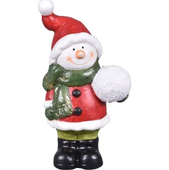 Vánoční dekorace Nohel Garden Sněhulák s koulí keramický 11x8x20cm