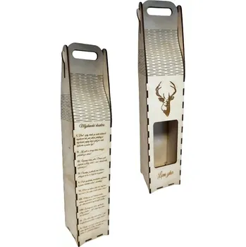 Dárková krabička Myslivecký dřevěný box na víno - Lovu zdar (Dřevěný box)