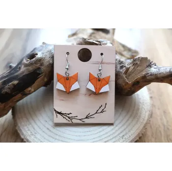 Náušnice Dřevěné náušnice visací Lišky