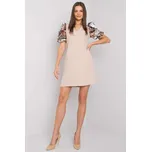 Šaty s nabíranými rukávy béžové Velikost: S