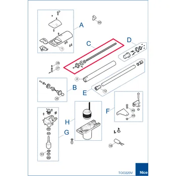 Závitová tyč SPAMG208A00A závitová tyč pro pohon TOO3000/3024