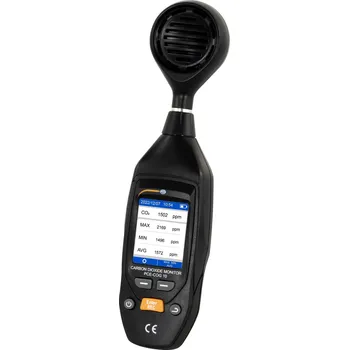 Hlukoměr PCE Instruments Měřicí přístroje CO2, 0 - 9999 ppm, s funkcí měření teploty, s funkcí datového záznamníku, s USB rozhraním, bez certifikátu