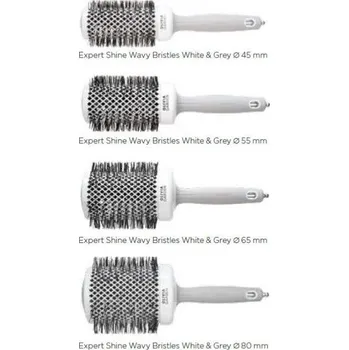 kartáč na vlasy Olivia Garden EXPERT BLOWOUT SHINE WHITE & GREY ⌀ 55 mm