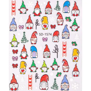 Umělé nehty 5D Vánoční samolepky na nehty – Merry Christmas SD1574 (Vánoční nálepky na nehty )