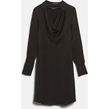 Dámské šaty ŠATY KARL LAGERFELD SATIN DRESS W/ KARL CHAIN BLACK