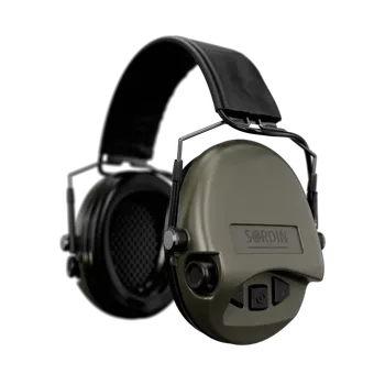 Sluchátka Sordin střelecká sluchátka Supreme MIL AUX - zelené mušle, PVC náušníky
