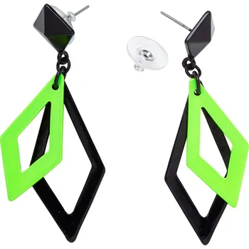 Karnevalový doplněk Retro náušnice zelenočerné