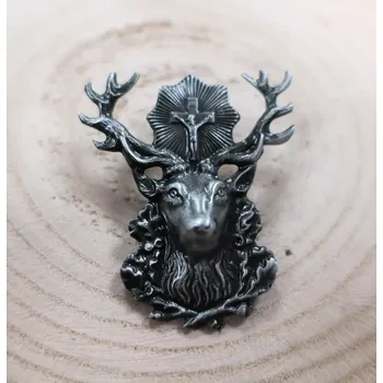 Odznak - Svatý Hubert stříbrný (Myslivecká ozdoba)