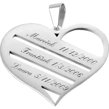 Přívěsek Šperky4U Personalizovaný ocelový přívěsek srdíčko - RT1020