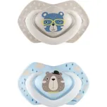 Canpol babies Dudlík 0-6m silikon symetrický 2ks Bonjour Paris MODRÁ