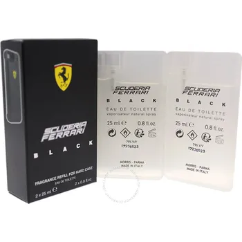 Pánský parfém Ferrari Scuderia Ferrari Black toaletní voda pánská Ferrari Černá vonná náplň do pevného pouzdra pro muže – 2 x 25 ml EDT sprej (náplň)