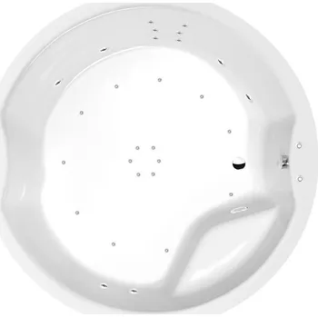 Vana ROYAL ROUND hydromasážní vana, 172x172x49cm, Attraction Hydro-Air, chrom