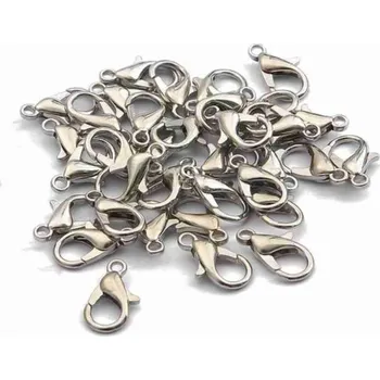 Dětské navlékací korálky Pro Háčkování Karabinka 12 x 7 mm nikl