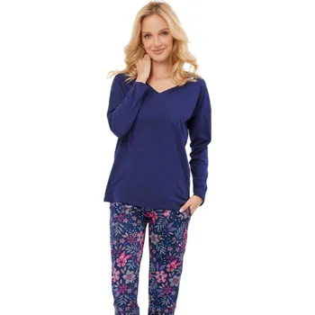 Dámské pyžamo Dámské dlouhé pyžamo Italian Fashion Folk Modré S Modrá