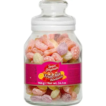 Bonbon Ovocné dropsy HAMLET 966 g - MIXED FRUIT - VELKÁ skleněná dóza (oblíbené ovocné dropsy / ve skleněné dóze )