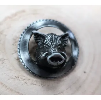 Odznak - hlava divočáka stříbrná (Myslivecká ozdoba)