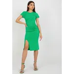 ItModa Zelené šaty s rozparkem Velikost: UNI