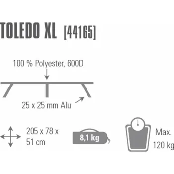 Zahradní lehátko Kempingové lehátko Toledo XL 44165, kempingová postel