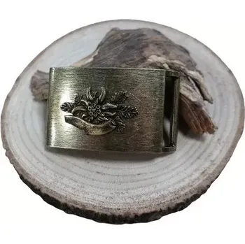 Opasek Přezka ke koženému opasku - Alpská protěž zlatá (Přezka na opasek)