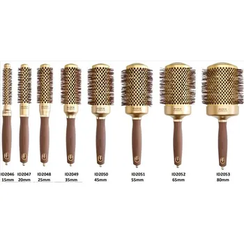 kartáč na vlasy Olivia Garden NanoThermic Thermal - Expert SHINE Wavy Gold&Brown Velikost:65mm