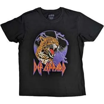 Pánské oblečení Merch Def Leppard: Def Leppard Unisex T-shirt: Lightning Leopard (medium) M