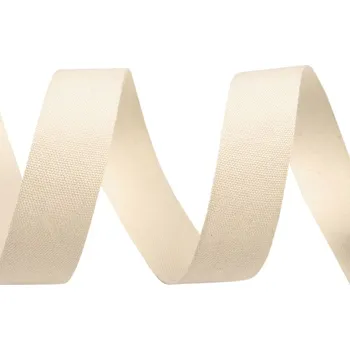 Stuha Pro Háčkování Bavlněná stuha plátnovka 15 mm přírodní