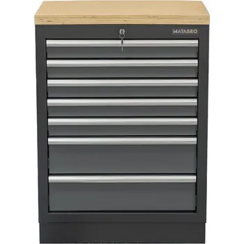 Dílenský stůl Dílenská skříňka s dřevěnou pracovní deskou | 7 šuplíků | 680x465x950 mm Matabro SET-CA01062