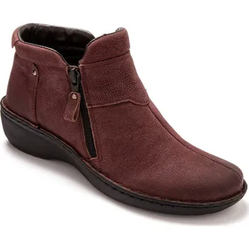 Dámské kozačky PÉDICONFORT Kotníkové kožené kozačky bordó 36