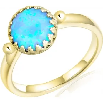 Prsten Luxur, Prsten Marisol, žluté zlato a modrý opál, vel. 56, prům. 17.8 mm, 585-52-1-0530.0Z00.0.56.163