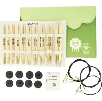 Nástroj na niť a příze KnitPro Bamboo Deluxe Set vyměnitelné jehlice 13cm