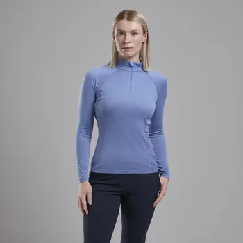 Oblečení a móda MONTANE WOMEN'S DART ZIP NECK Barva: cornflower, Velikost: UK8/EUR36/US4/XS